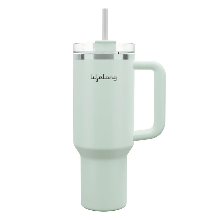 Double Walled Vacuum Insulated Tumbler with Handle 1200ml- Retro Mint