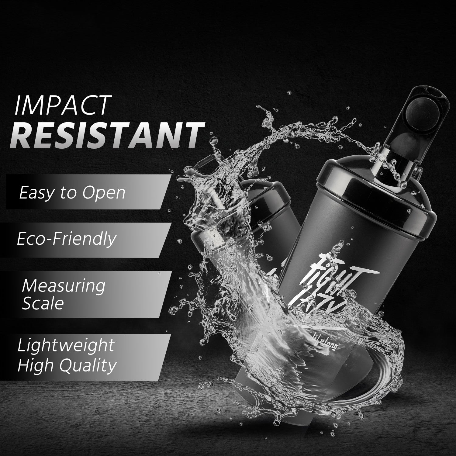 Lifelong Protein Shaker Bottle with Blender Ball | Leakproof, Wide Mouth, Flip Cap, 700ml - LLSHB04