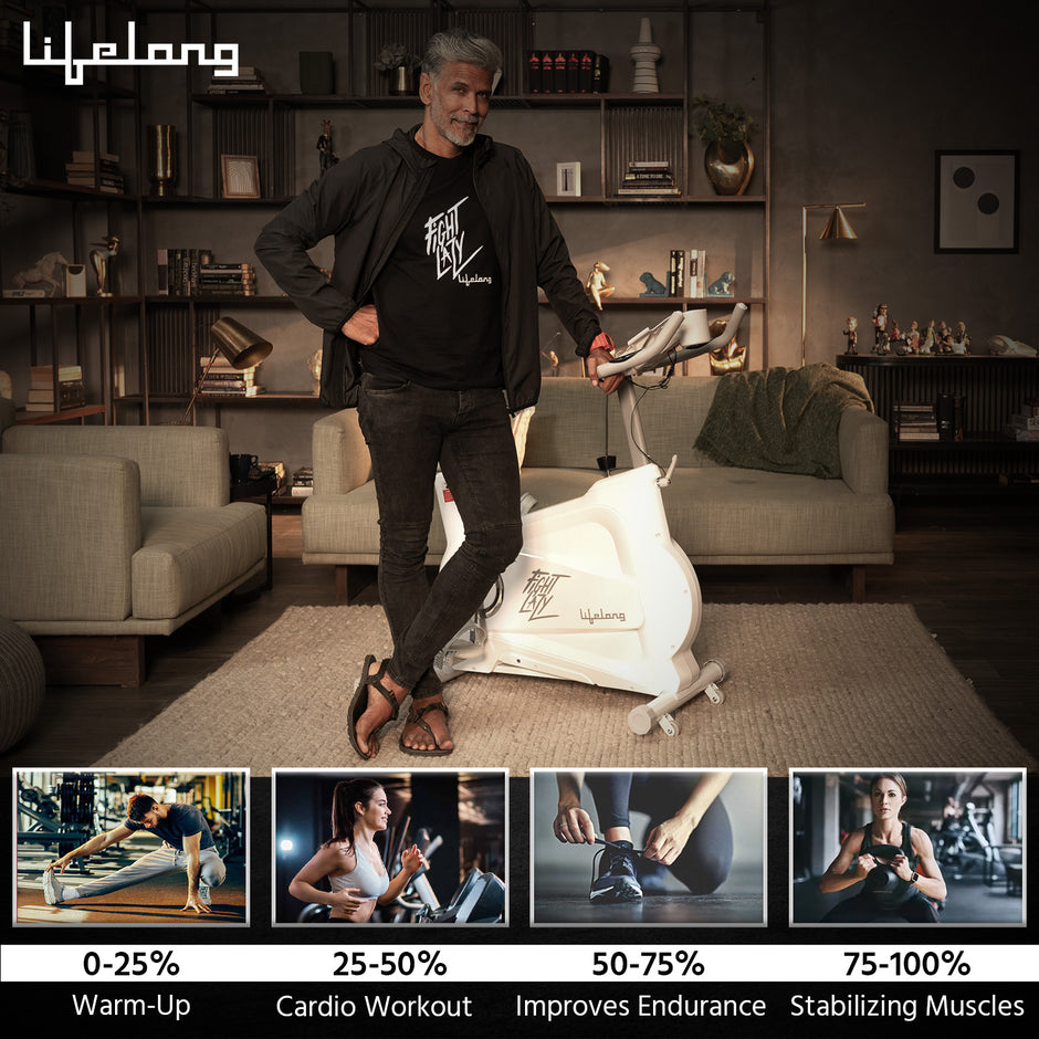 Fit Pro Spin Bike — 120 kg Capacity | 7 kg Flywheel | 12 Resistance Levels | Heart‑Rate LCD