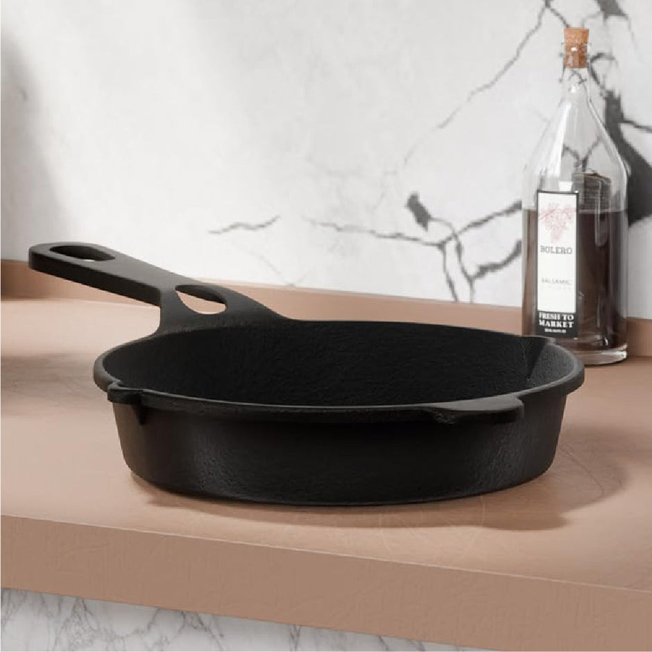 Lifelong cast Iron Fry Pan 10 inch (260mm) With Wooden Spatula