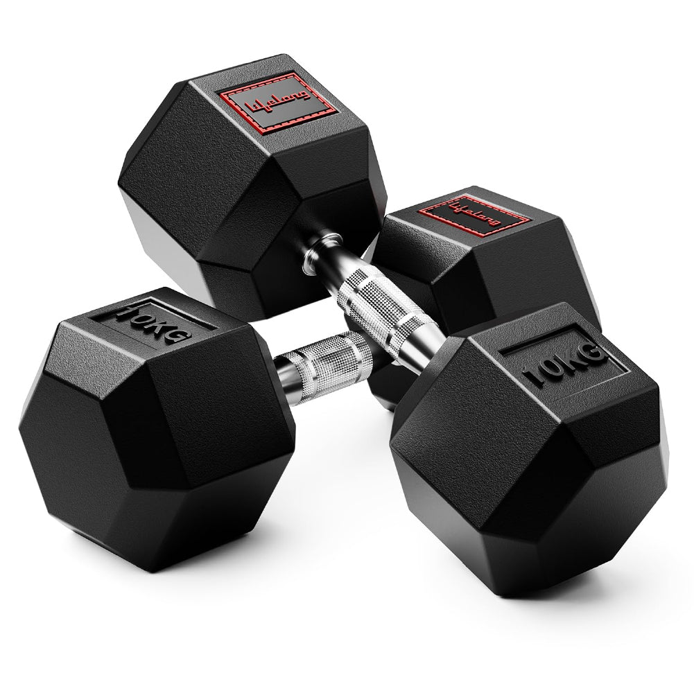 Rubber Hex Dumbells 2*10 Kgs
