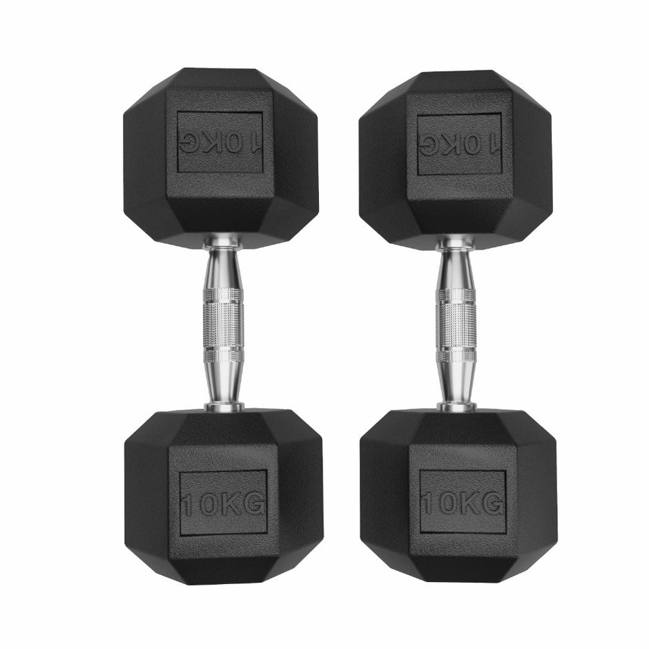 Rubber Hex Dumbells 2*10 Kgs