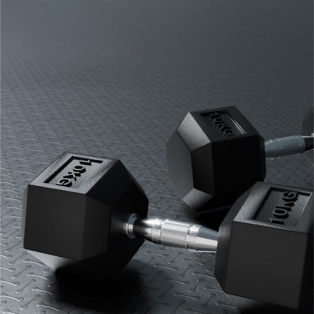 Rubber Hex Dumbells 2*10 Kgs