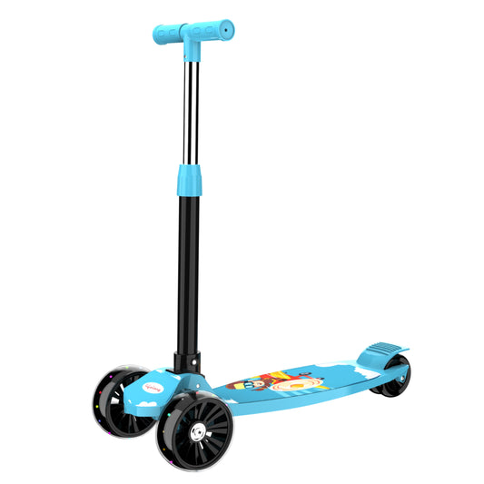 Lifelong Kick Scooter Adjustable Height, Led Wheels, Foldable Scooter, Attractive PU Led Wheel for Kids, Age 3+ Years (50 Kg)