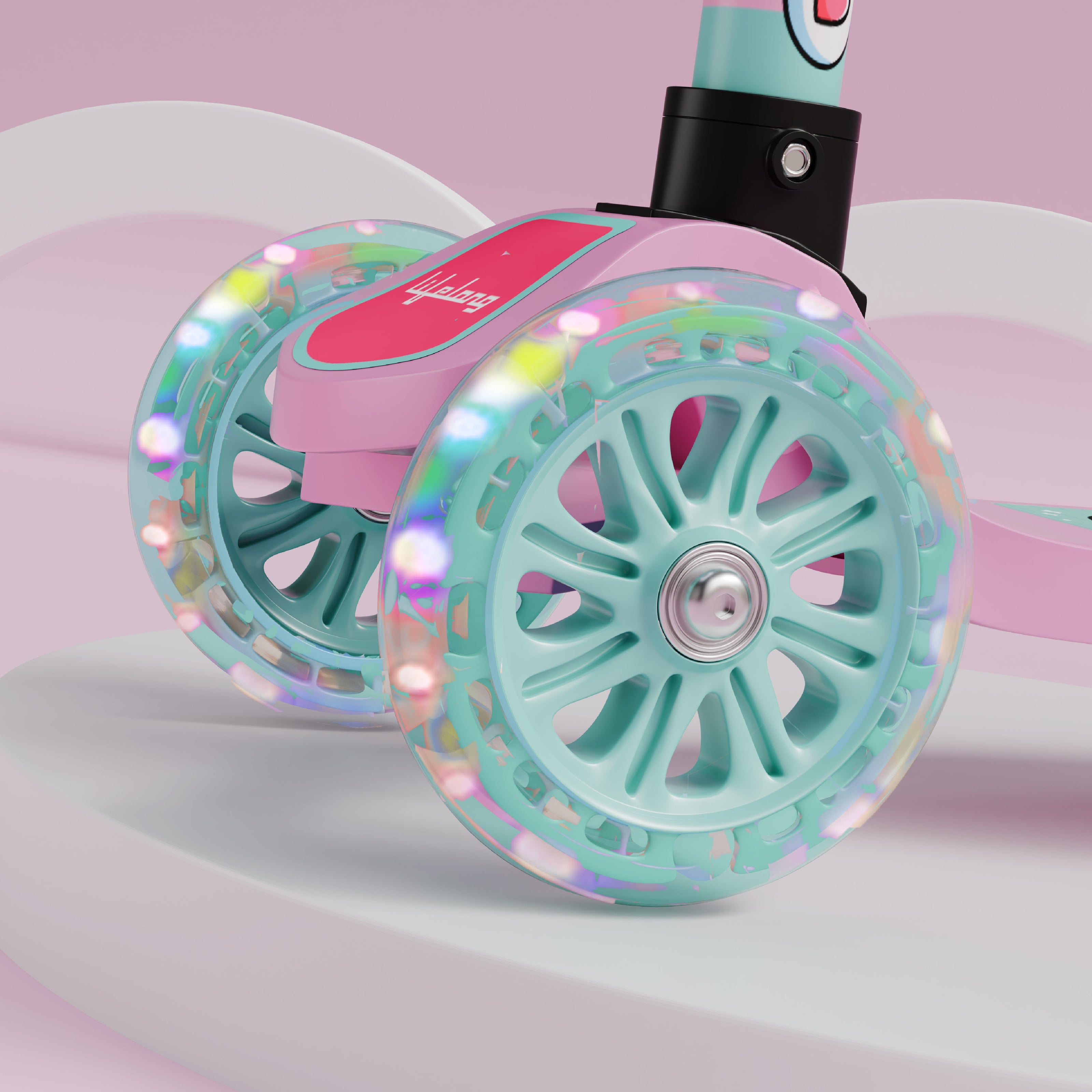 Kids Scooter with Broad Wheels (Pink/Blue)