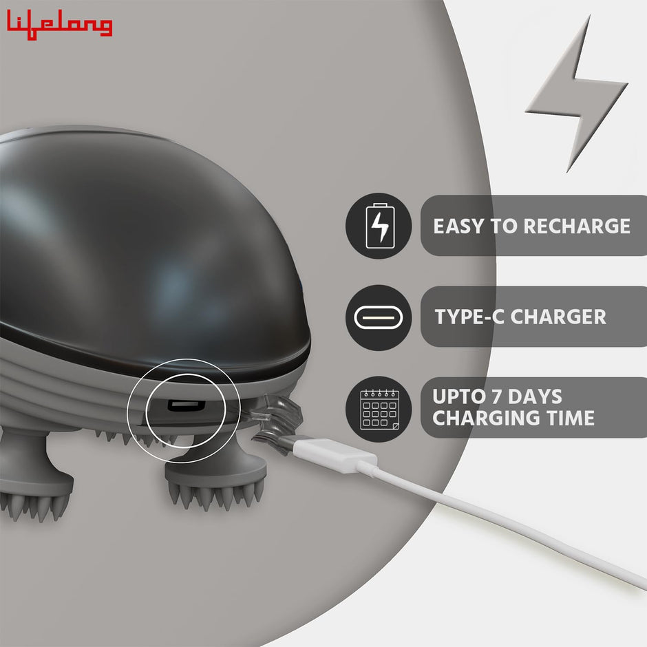 Lifelong Rechargeable Scalp Massager (Black)
