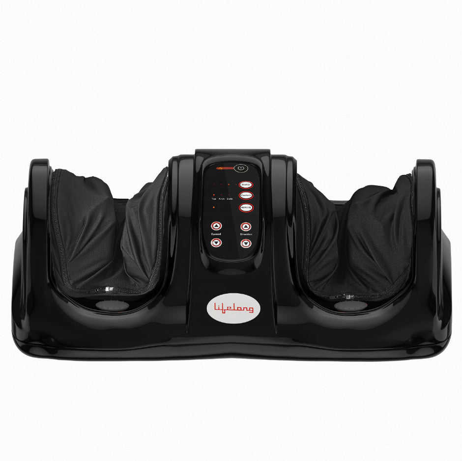 Powerful Electric Foot Massager for Pain Relief with kneading and rolling Massager (Black)