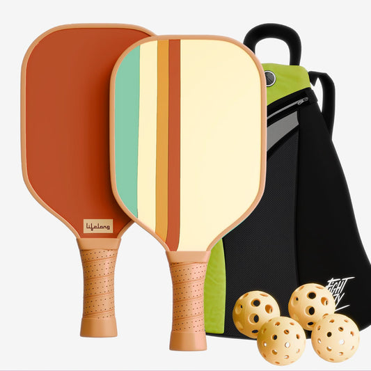 Lifelong Pickle ball Paddle with 4 Pcs balls & carry bag | Fiberglass material | Pickle Racket Set