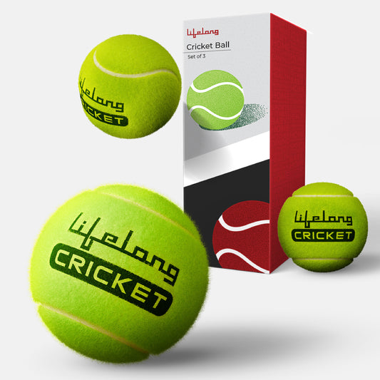 Lifelong Tennis Ball for Cricket and Tennis, Soft & Lightweight, Tournament & Turf Use (Set of 3)
