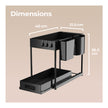 Lifelong 2-Tier Under Sink Storage Organizer (Pack of 2) | Pull Out Cabinet | Drawers for Kitchen Cabinets | Sliding Rack with Panels & Hooks | Multipurpose Organiser for Kitchen or Bathroom
