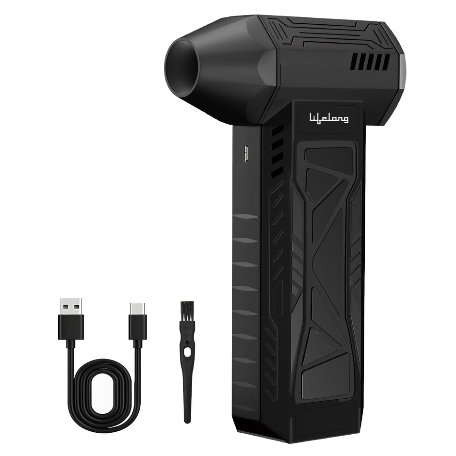 Lifelong Rechargeable Air Blower and Dust Cleaner for Home | Turbo Jet Machine Compressor | Powerful 130000 RPM | 8000 mAh | Duster for PC, Car, Keyboard & Electronics | BLDC Motor | 3 Speeds