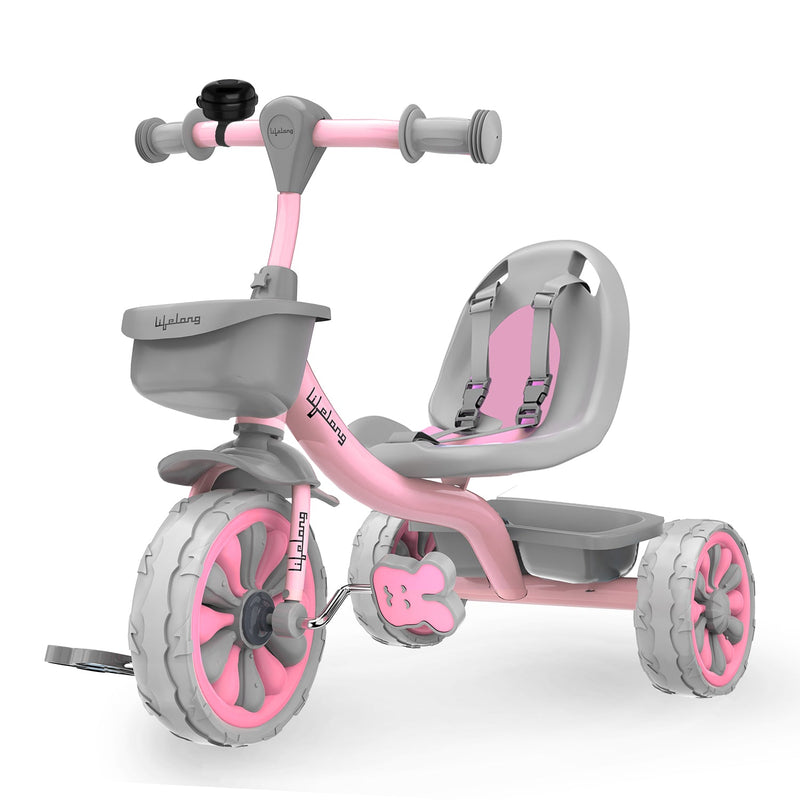 Kids Tricycle with EVA Wheels, Bell and Storage Basket