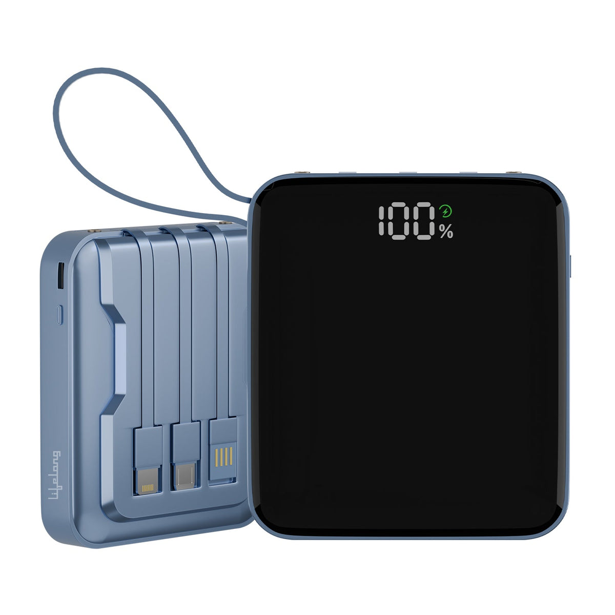 Pulse 10000mAh Power Bank with Built-In Cables