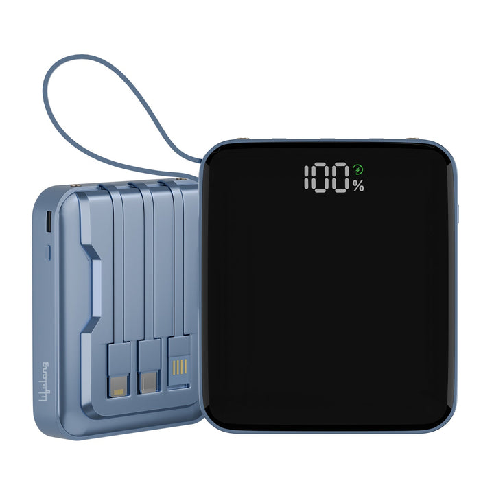 Pulse 10000mAh Power Bank with Built-In Cables