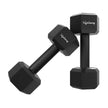 Lifelong PVC Hex Dumbbells Pack of 2 (4kg*2) Black Color for Home Gym Equipment Fitness Barbell|