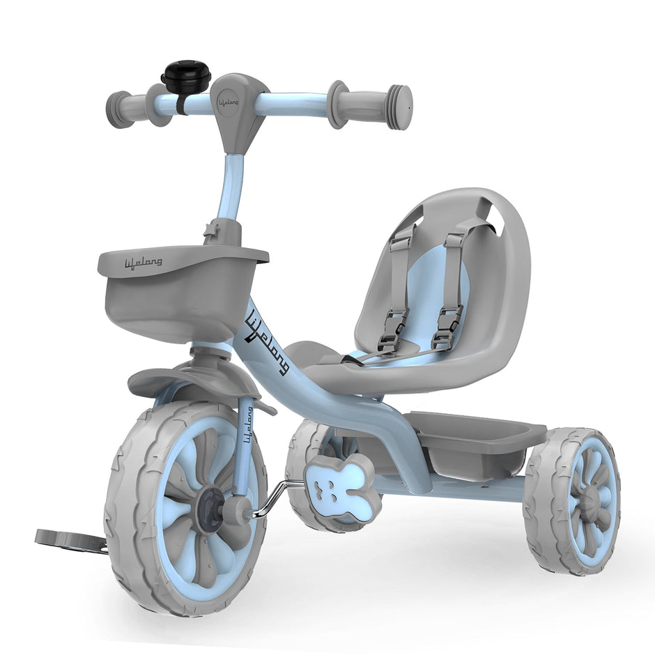 Lifelong Kids Tricycle with Eva wheels, bell and Storage Basket / baby Trike/ Age Group 2 Year to 5years/ Blue (LLKTC06)