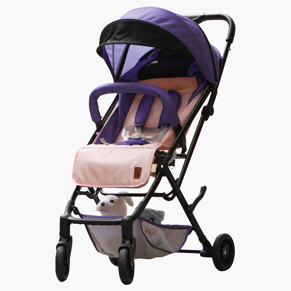 Lifelong Cuppy Baby Stroller , Baby Pram , Carbon Steel, 5 point harness belt, 3 reclining functions. (Blue)