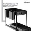 Lifelong 2-Tier Under Sink Storage Organizer (Pack of 2) | Pull Out Cabinet | Drawers for Kitchen Cabinets | Sliding Rack with Panels & Hooks | Multipurpose Organiser for Kitchen or Bathroom