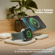 Pocket Power Wireless Charger 23 W 4 in 1 Foldable Magsafe Charger for iPhone 15/14/13/12 Series, Apple Airpods, Apple Watch, Fast Charging, 3 Outputs, Led Indicator, White