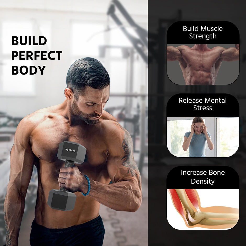 1Kg PVC Hex Dumbbell Pair – Lifelong Online