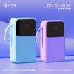 Lifelong Electronics 10000mAh 22.5W Fast Charging Power Bank | 3 Inputs (1 Built-in USB A Cable + 1 C + 1 Lightning Port) & 6 Outputs (3 Built-in Cables + 1 C + 2 A Port) | Small Pocket Size Powerbank