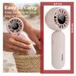 Lifelong Personal Hand Fan with Cool Touch & Hiking Buckle | USB Type-C Rechargeable Portable Mini Fan | 2000mAh Battery, 3 Speed up to 7500 RPM | Handheld Travel Fan for Outdoor, Office & Camping (Beige)