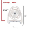 Lifelong Rechargeable Personal Table Fan with LED Light | 5W BLDC Motor | 3 Speed up to 2700 RPM | 2400mAh Battery | Portable Desk Fan