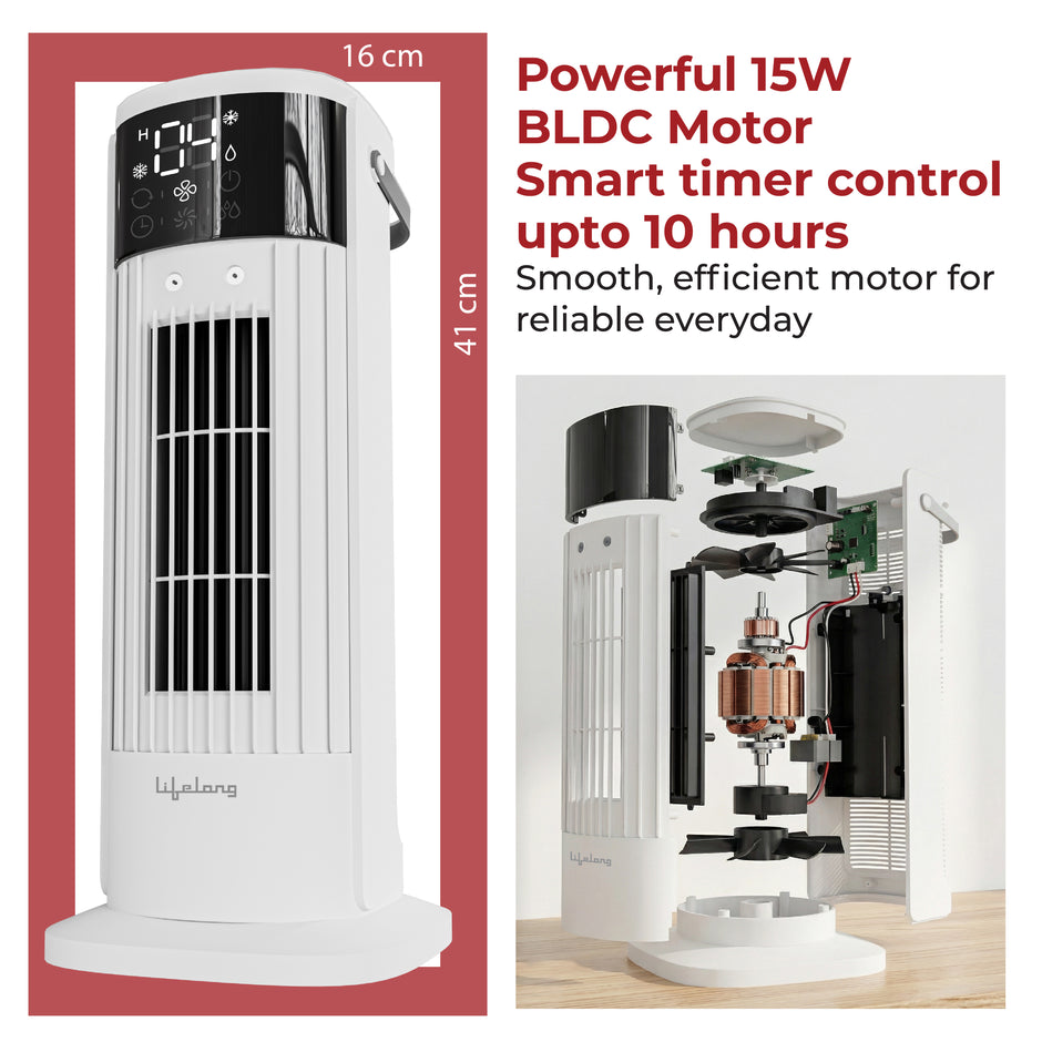 Lifelong Oscillating Tower Cooler with Remote Control (White Color)