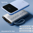 Lifelong Electronics 10000mAh 22.5W Fast Charging Power Bank | 3 Inputs (1 Built-in USB A Cable + 1 C + 1 Lightning Port) & 6 Outputs (3 Built-in Cables + 1 C + 2 A Port) | Small Pocket Size Powerbank