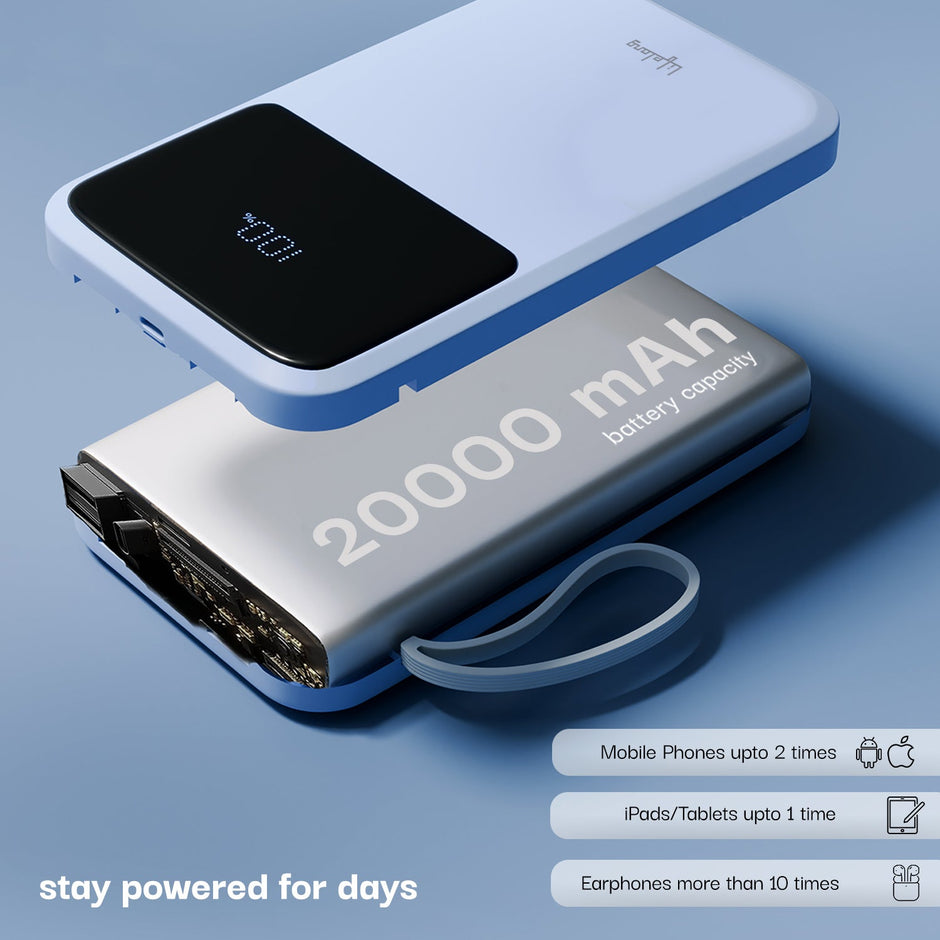 Lifelong 20000 mAh fast charging powerbank - Blue
