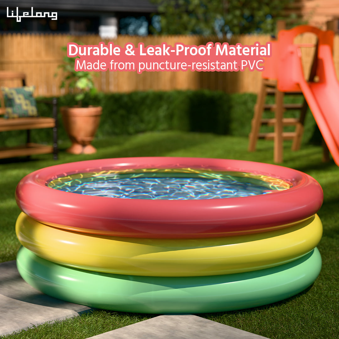 Swimming Pool for Kids | Inflatable Sunset Glow Round Colourful Ring Baby Pool (MultiColor)