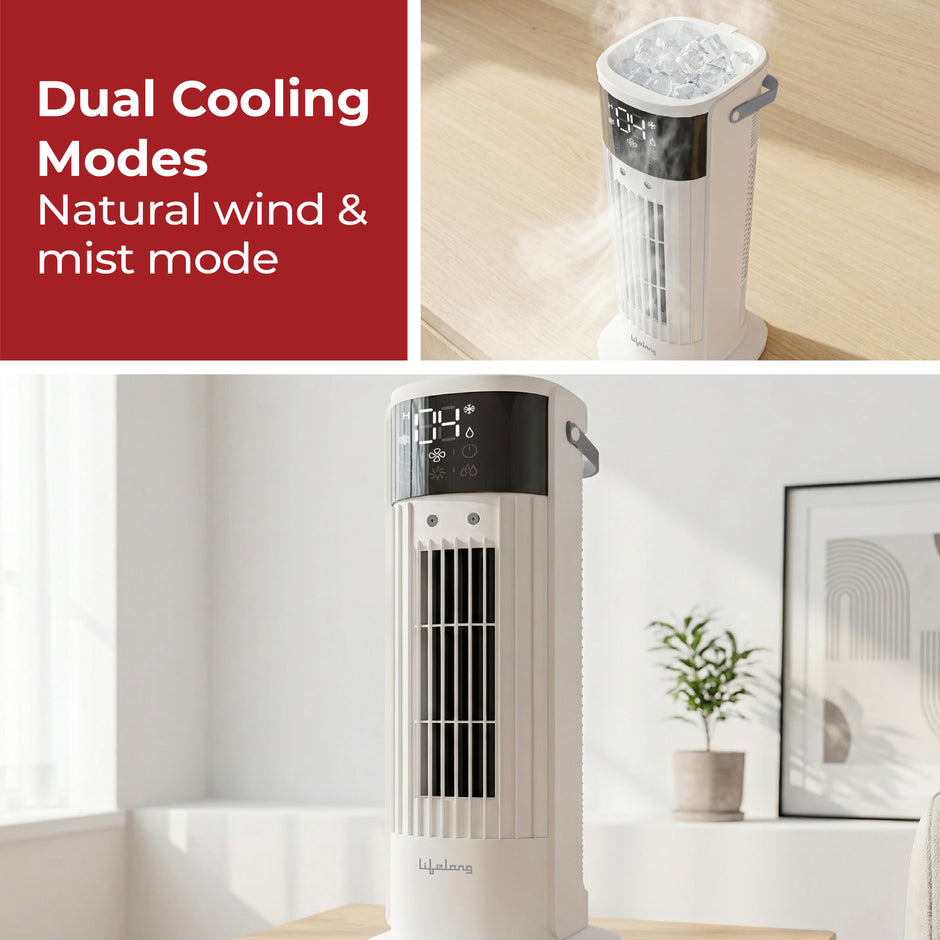 Lifelong Oscillating Tower Cooler with Remote Control (White Color)