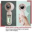 Lifelong Personal Hand Fan with Cool Touch & Hiking Buckle | USB Type-C Rechargeable Portable Mini Fan | 2000mAh Battery, 3 Speed up to 7500 RPM | Handheld Travel Fan for Outdoor, Office & Camping (Beige)