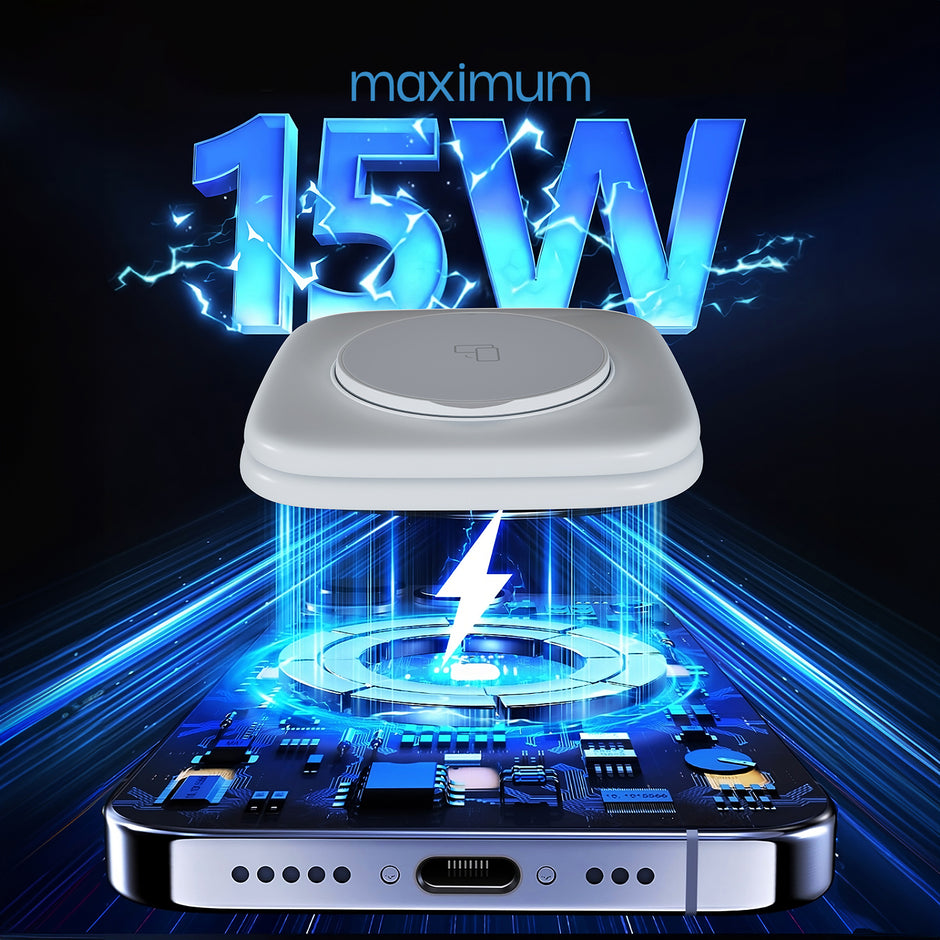 Pocket Power Wireless Charger 23 W 4 in 1 Foldable Magsafe Charger for iPhone 15/14/13/12 Series, Apple Airpods, Apple Watch, Fast Charging, 3 Outputs, Led Indicator, White