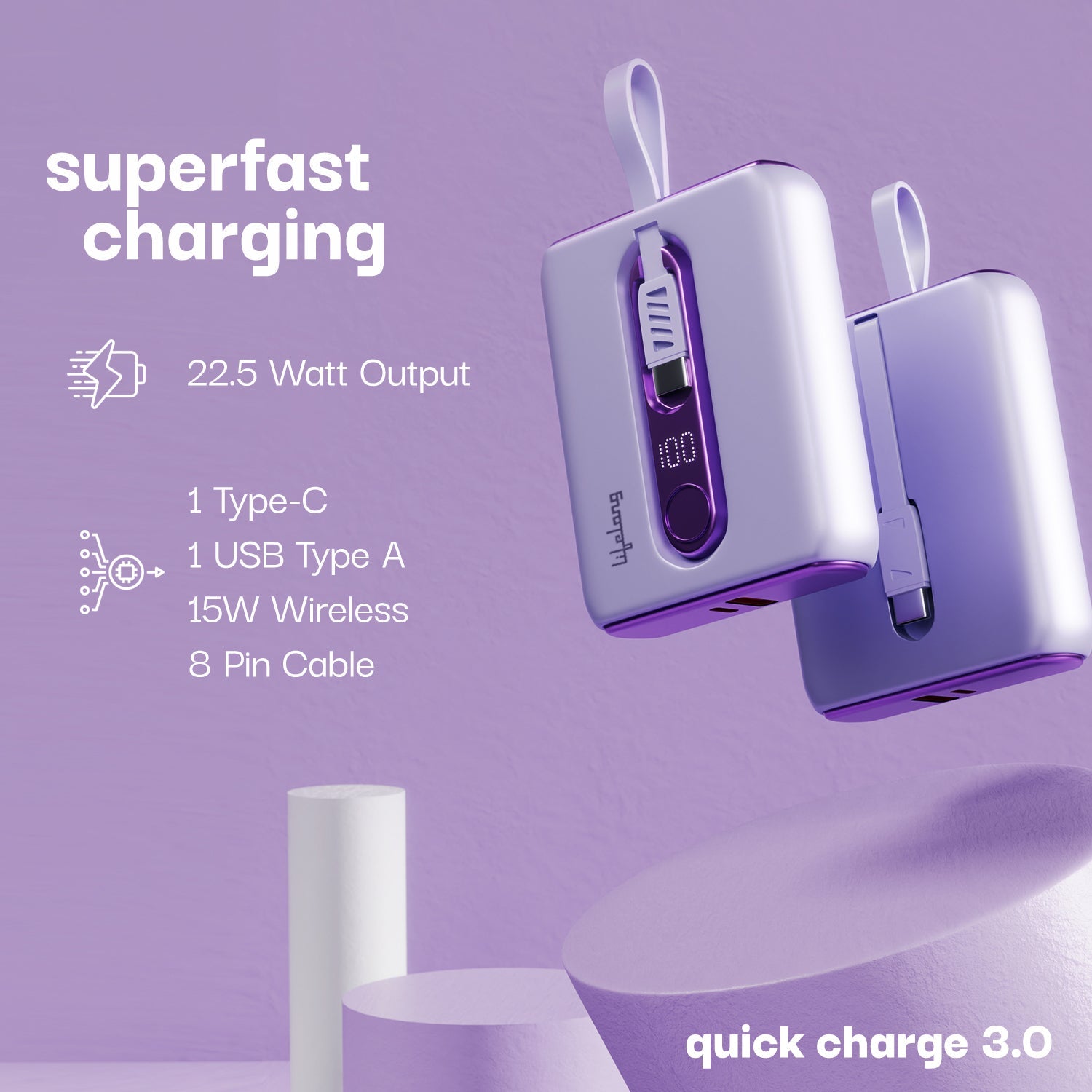 Lifelong 10000 mAh compact power bank