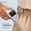 Lifelong Electronics 10000mAh 22.5W Fast Charging Power Bank | 3 Inputs (1 Built-in USB A Cable + 1 C + 1 Lightning Port) & 6 Outputs (3 Built-in Cables + 1 C + 2 A Port) | Small Pocket Size Powerbank
