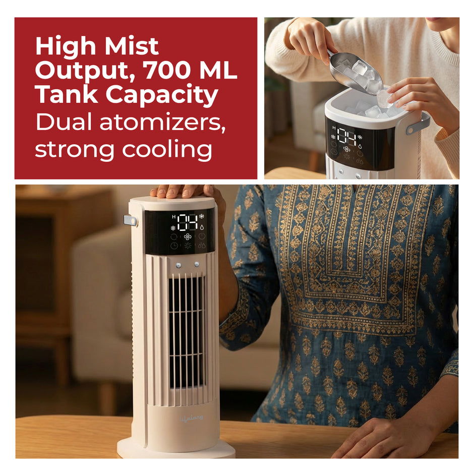 Lifelong Oscillating Tower Cooler with Remote Control (White Color)