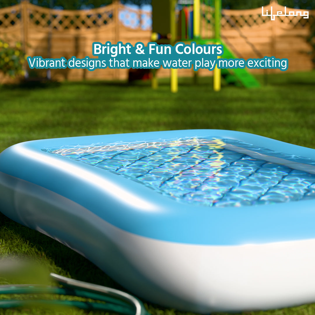 Swimming Pool for Kids | Inflatable Sunset Glow Round Colourful Ring Baby Pool Portable Baby Bath tub | 0-5 Years | Indoor & Outdoor Swimming Pool for Kids (Blue)