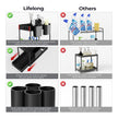 Lifelong 2-Tier Under Sink Storage Organizer (Pack of 2) | Pull Out Cabinet | Drawers for Kitchen Cabinets | Sliding Rack with Panels & Hooks | Multipurpose Organiser for Kitchen or Bathroom