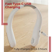Lifelong Rechargeable Neck Fan with Twin Turbine & 70 Air Outlets | Hands-Free Portable Cooling Fan | 1600mAh Battery (White)