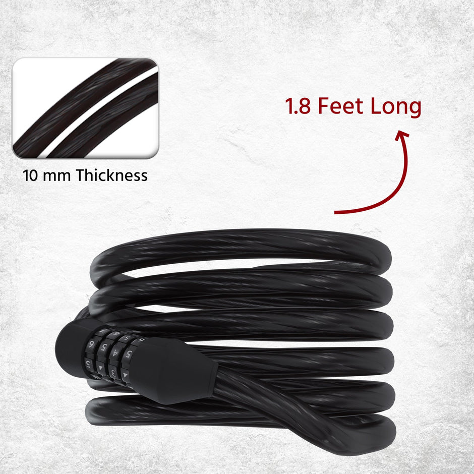LLNML01 Lifelong Multipurpose 4 Digit Numeric Cable Bike/Bicycle Helmet Lock