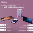 Lifelong Electronics 20000mAh 22.5W Fast Charging Power Bank | 3 Inputs (1 Built-in USB A Cable + 1 C + 1 Lightning Port) & 6 Outputs (3 Built-in Cables + 1 C + 2 A Port) | Small Pocket Size Powerbank