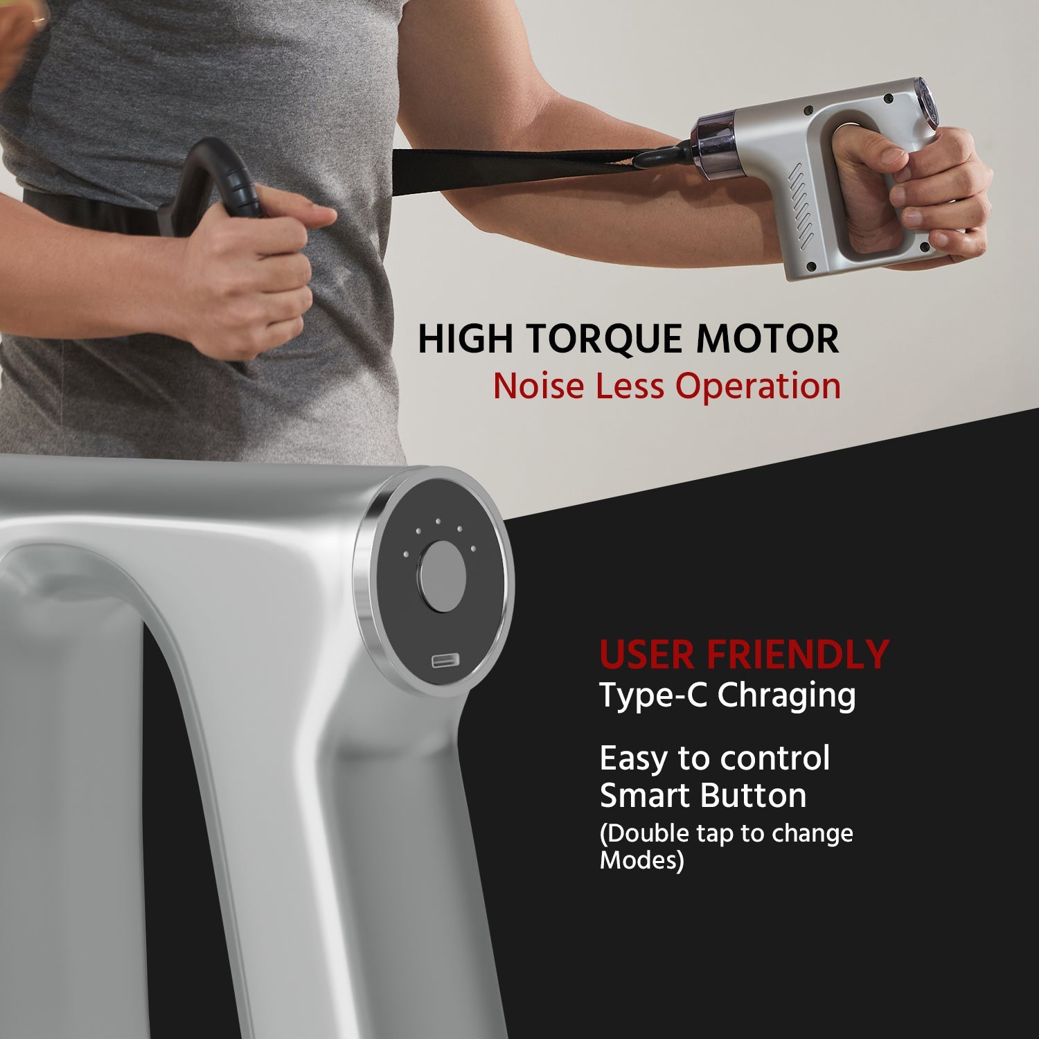 Lifelong LLGM135 Rechargeable Handheld Massage Gun With Belt