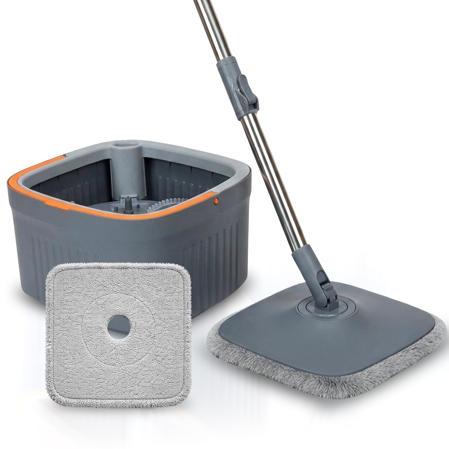 Lifelong Spin Mop for Home & Office Cleaning | Clean & Dirty Water Separation | 360° Rotary Dehydration Wringer | Floor Cleaning with 2 Microfiber Pads included | Cleans Wet & Dry Surfaces Efficiently