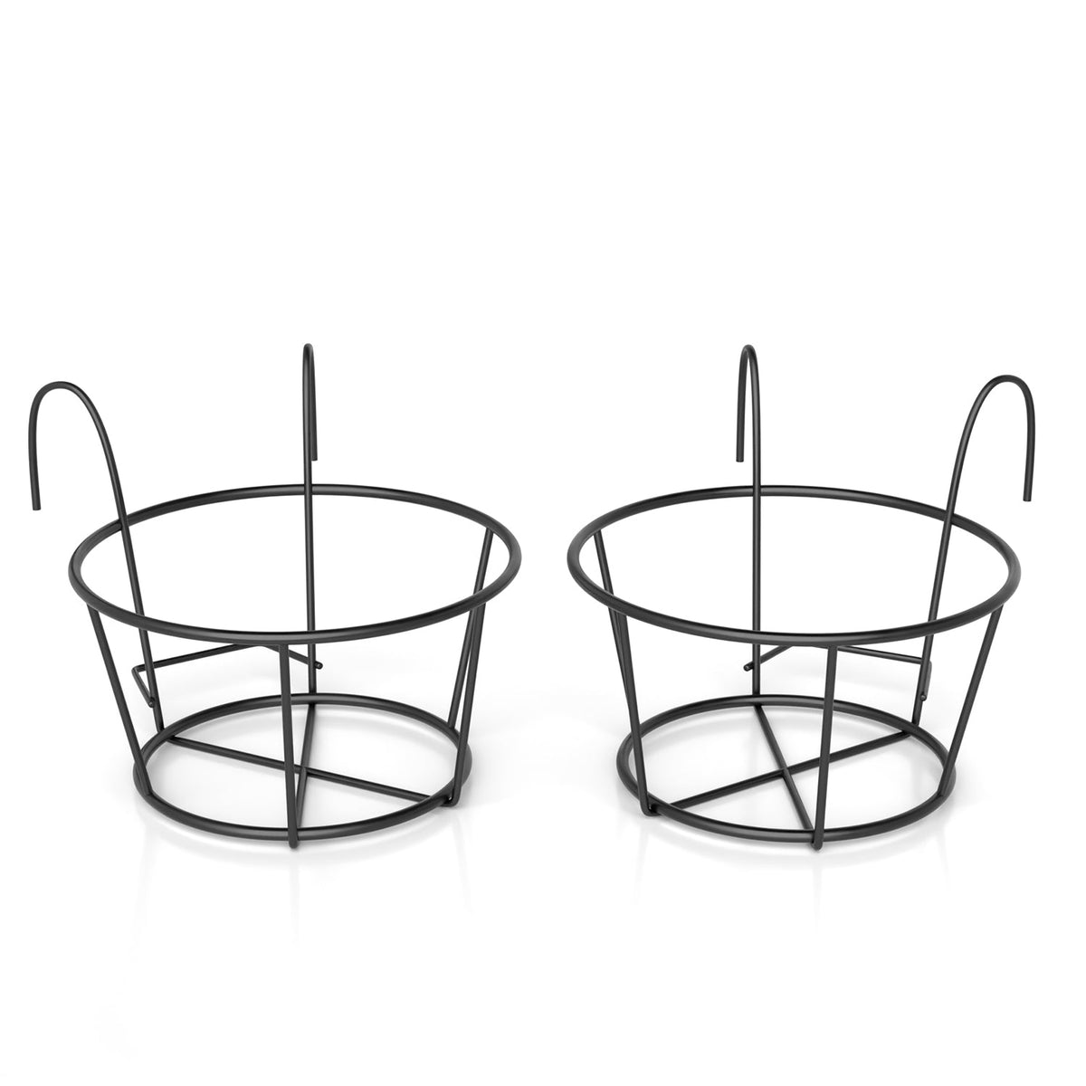 Set of 2 Hanging Metal Planter Stands