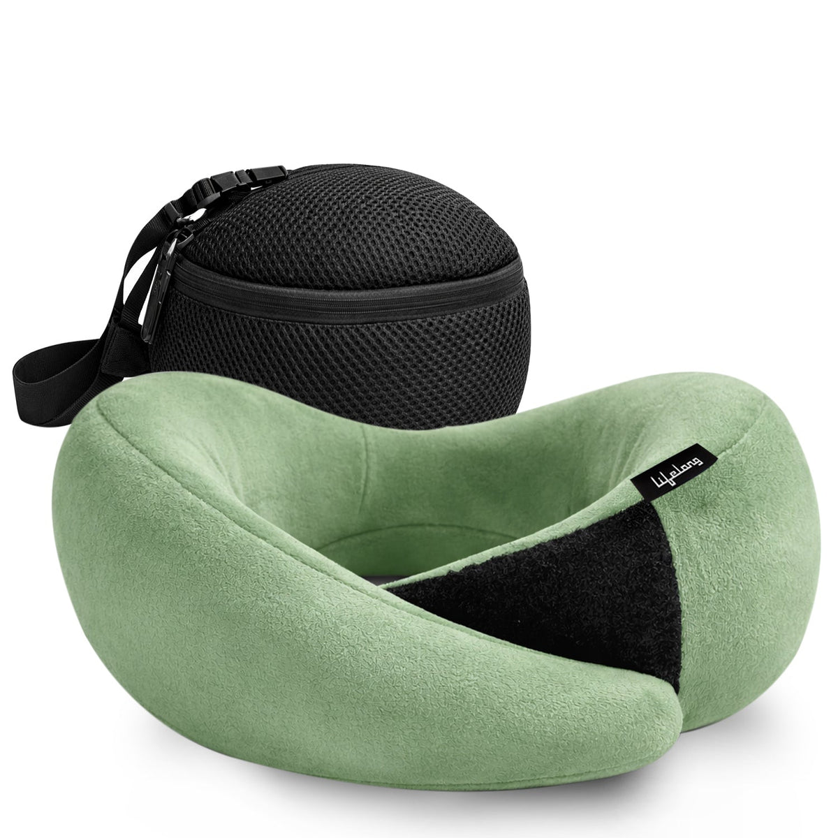 Round Travel Neck Pillow with Travel Pouch