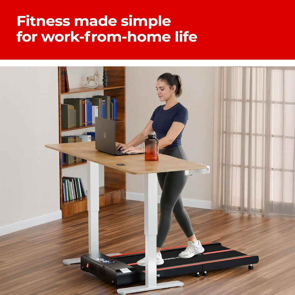 Lifelong Motorized 4.5 HP Foldable Walking Pad for Home | Treadmill for Home | 8 km/hr Speed | LED Display & Remote Control | Slim Under-Desk Walk Machine | 110 kg Capacity Ink Black