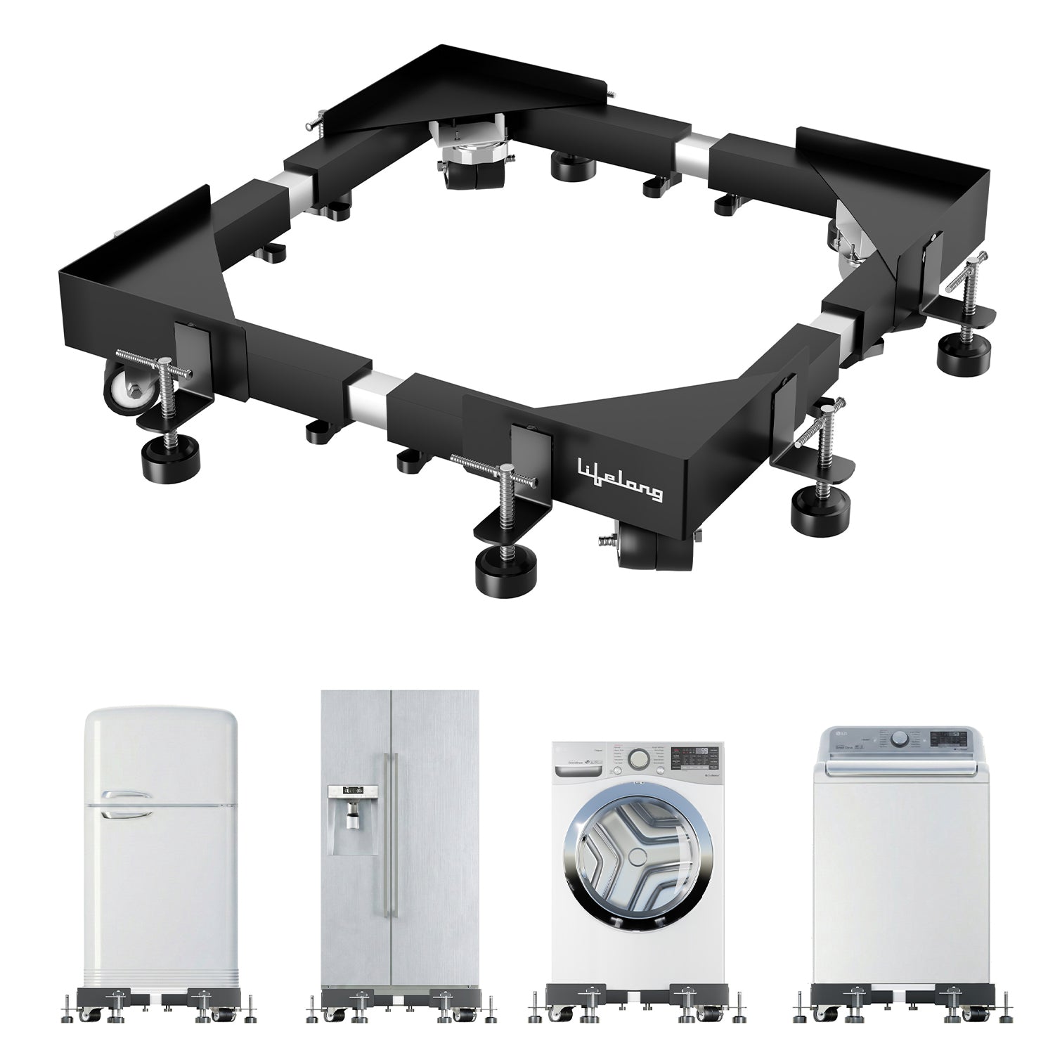 Lifelong Heavy Duty Adjustable Metal Stand/Trolley with Wheels (Min: 16.5