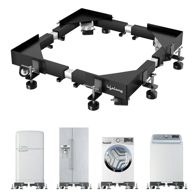 Lifelong Heavy Duty Adjustable Metal Stand/Trolley with Wheels (Min: 16.5" x 19.5", Max: 25" x 30")