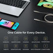 Lifelong 60W PD USB Type C to Type C Metal Coiled Fast Charging Cable | High Speed Data Cable | Aluminum Alloy & Tangle Free | iPhone 16/15/14, Android, Laptop, Tablet etc. | 1.25M